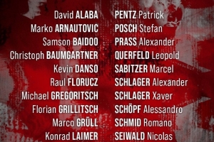 奥地利大名单：阿拉巴领衔，萨比策、莱默尔、阿瑙、丹索入选