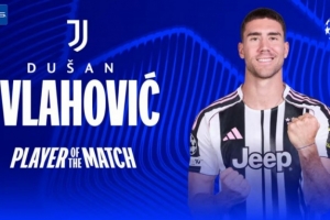 替补出场2射1传！弗拉霍维奇当选尤文vs多特全场最佳球员