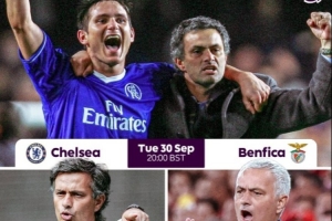 本菲卡即将客战切尔西，英超官方晒海报预热穆里尼奥重返斯坦福桥