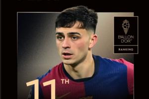 佩德里仅获金球第11名！费兰-托雷斯社媒发表情：🤦‍♂️🤯