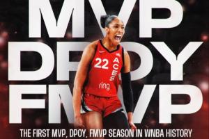 🎉大满贯！阿贾-威尔逊同年DPOY+MVP+FMVP🏆WNBA历史第一人